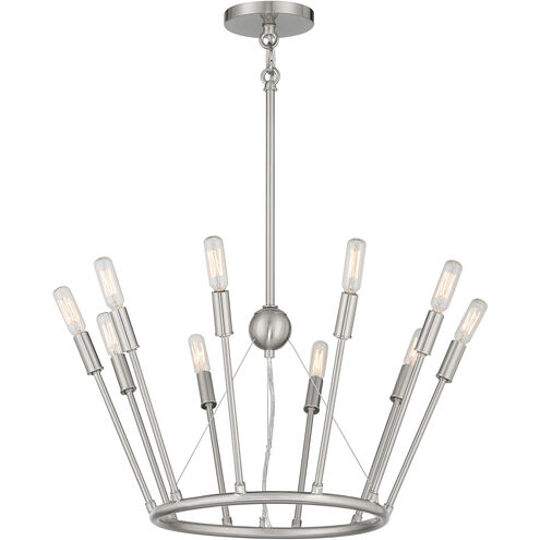 Royalty 10 Light 22.75 inch Brushed Nickel Chandelier Ceiling Light