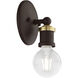 Lansdale 1 Light 5 inch Bronze with Antique Brass Accents Single Vanity Sconce Wall Light, Single