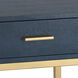 Shagreen 24 X 16 inch Navy Accent Table