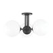 Stella 3 Light 24 inch Old Bronze Semi Flush Ceiling Light