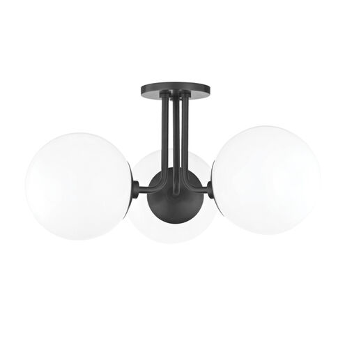 Stella 3 Light 24 inch Old Bronze Semi Flush Ceiling Light