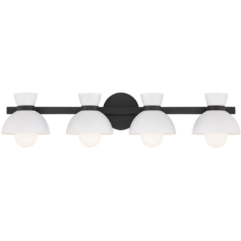Stella 4 Light 33.5 inch Matte Black Bathroom Vanity Light Wall Light