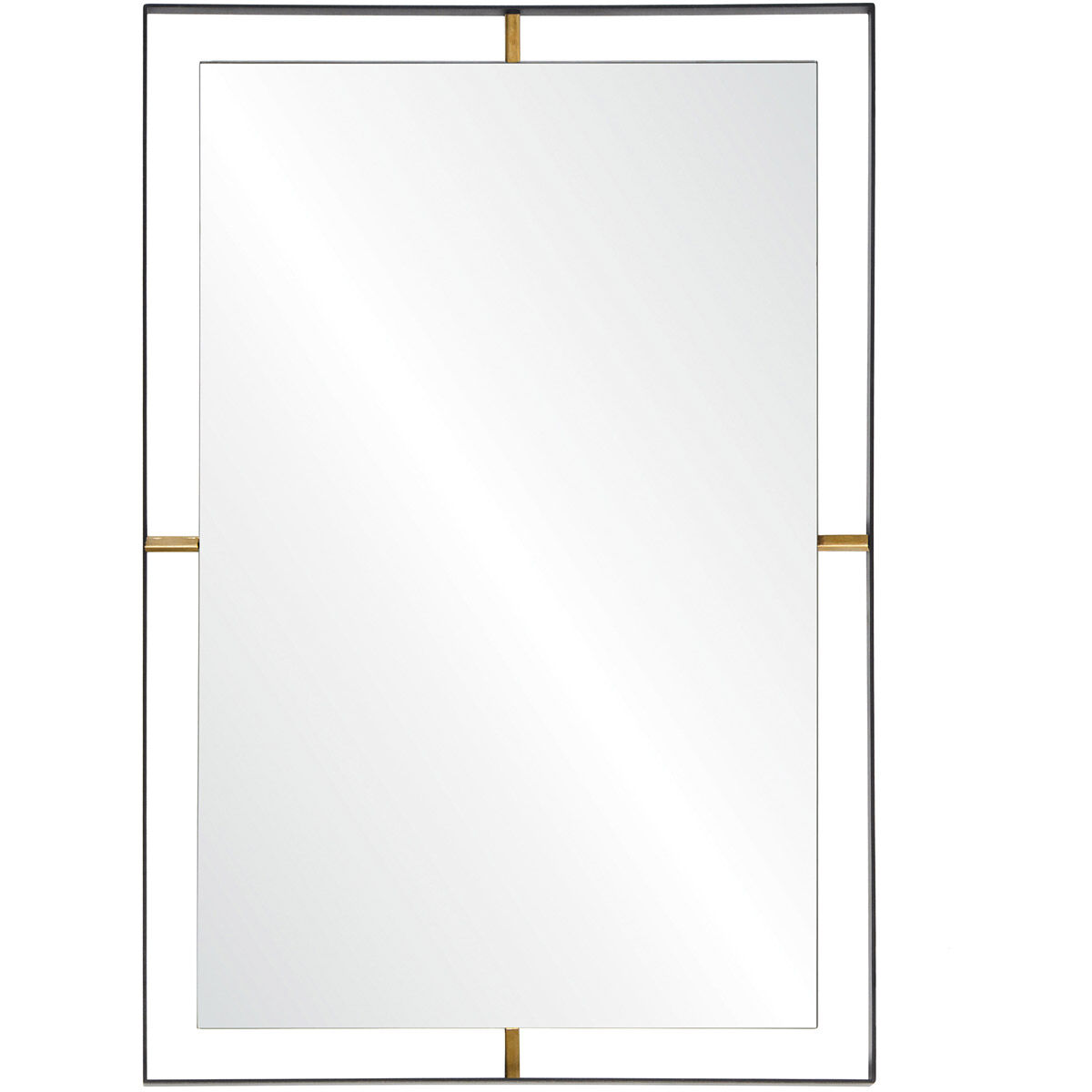 Framed 30 X 20 inch Matte Black Wall Mirror