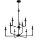 Prescott 9 Light 32 inch Matte Black Chandelier Ceiling Light