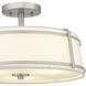 Sloane 3 Light 16 inch Brushed Nickel Semi-Flush Mount Ceiling Light
