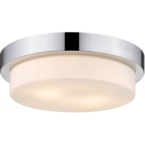 Multi-Family 2 Light 13 inch Chrome Flush Mount Ceiling Light, Damp