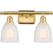 Ballston Brookfield LED 16 inch Satin Gold Bath Vanity Light Wall Light in White Glass, Ballston