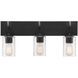 Fulton 3 Light 24 inch Matte Black Bath Bar Wall Light 