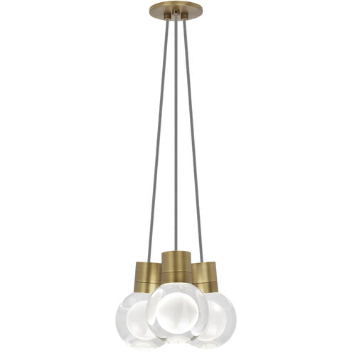 Sean Lavin Mina LED 9 inch Natural Brass Line-Voltage Pendant Ceiling Light in 3, Black/White Cord, LED 90 CRI 2200K