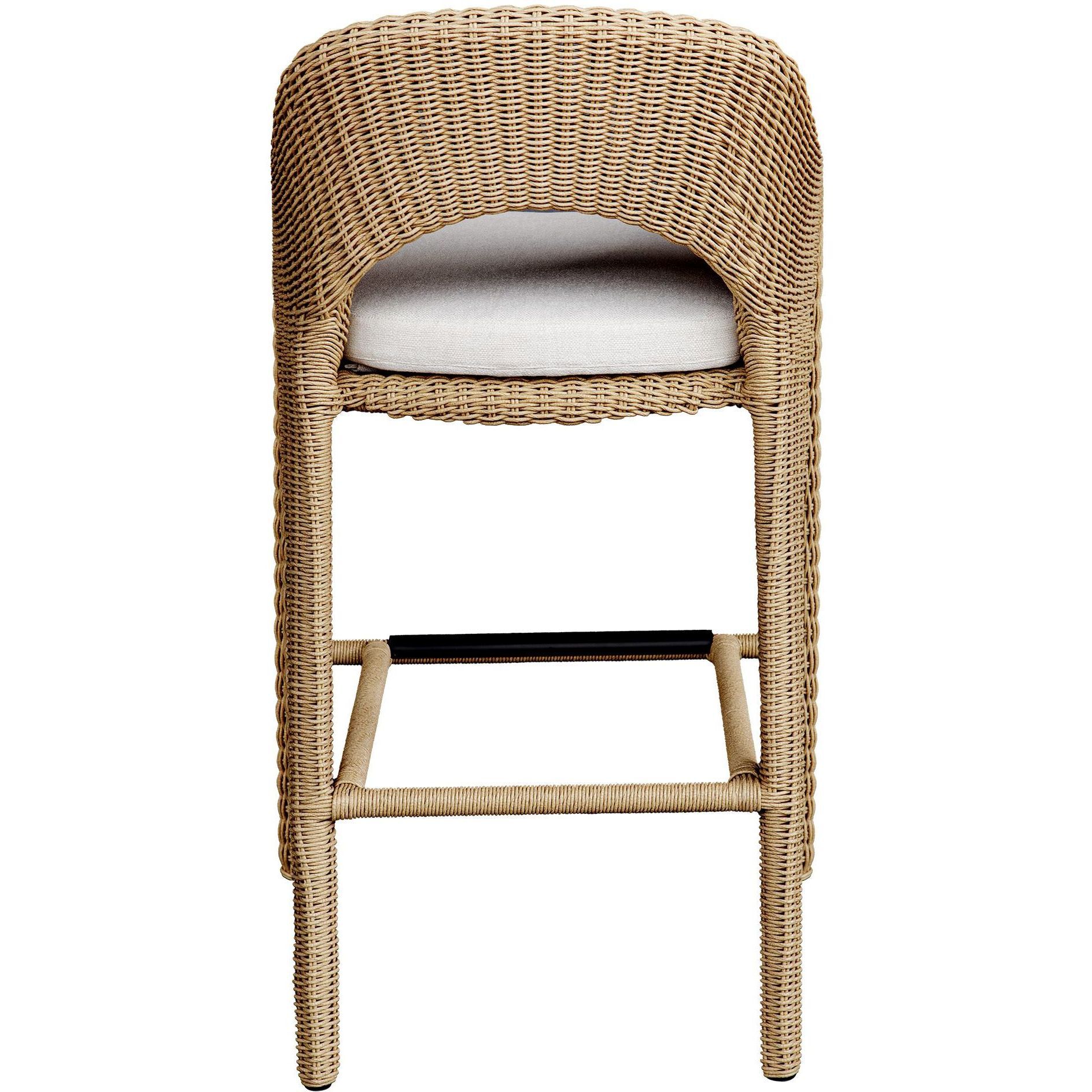 Kavali 42 inch Natural Honey and Oyster White Outdoor Barstool