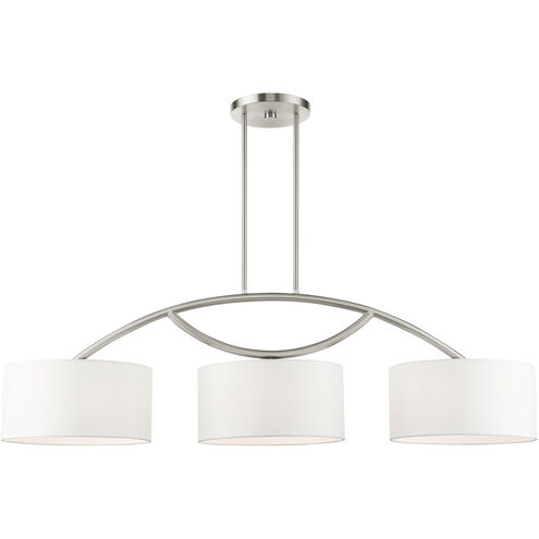 Meridian 3 Light 51 inch Brushed Nickel Linear Chandelier Ceiling Light