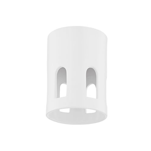 Tatum 1 Light 6 inch Aged Brass/Ceramic Matte White Flush Mount Ceiling Light in Aged Brass and Matte White