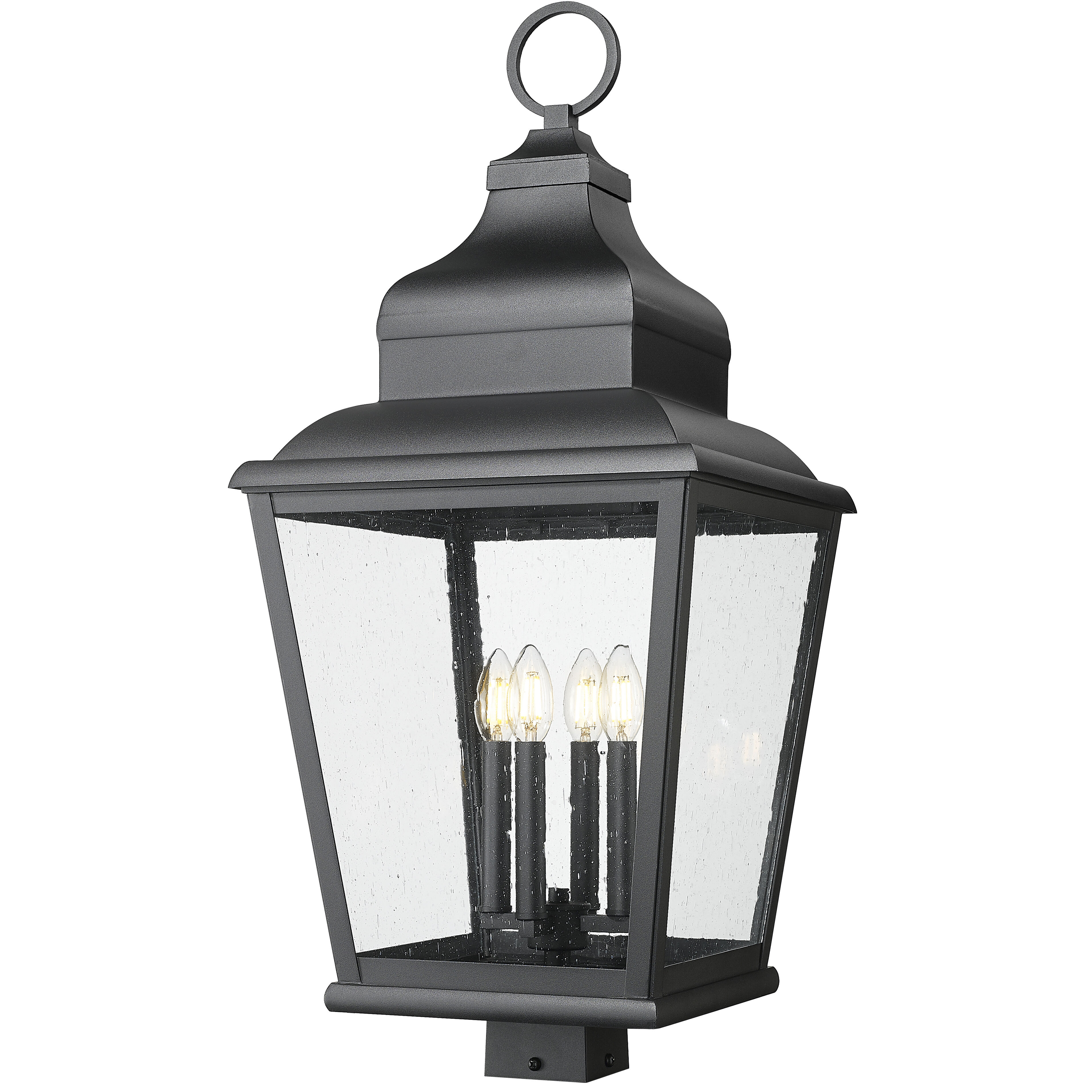 Raphael 4 Light 31.75 inch Sand Black Outdoor Post Mount Fixture in Soft Sand Black