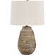 Tonachio 25.25 inch 150 watt Light Gray Wash and Brass Table Lamp Portable Light