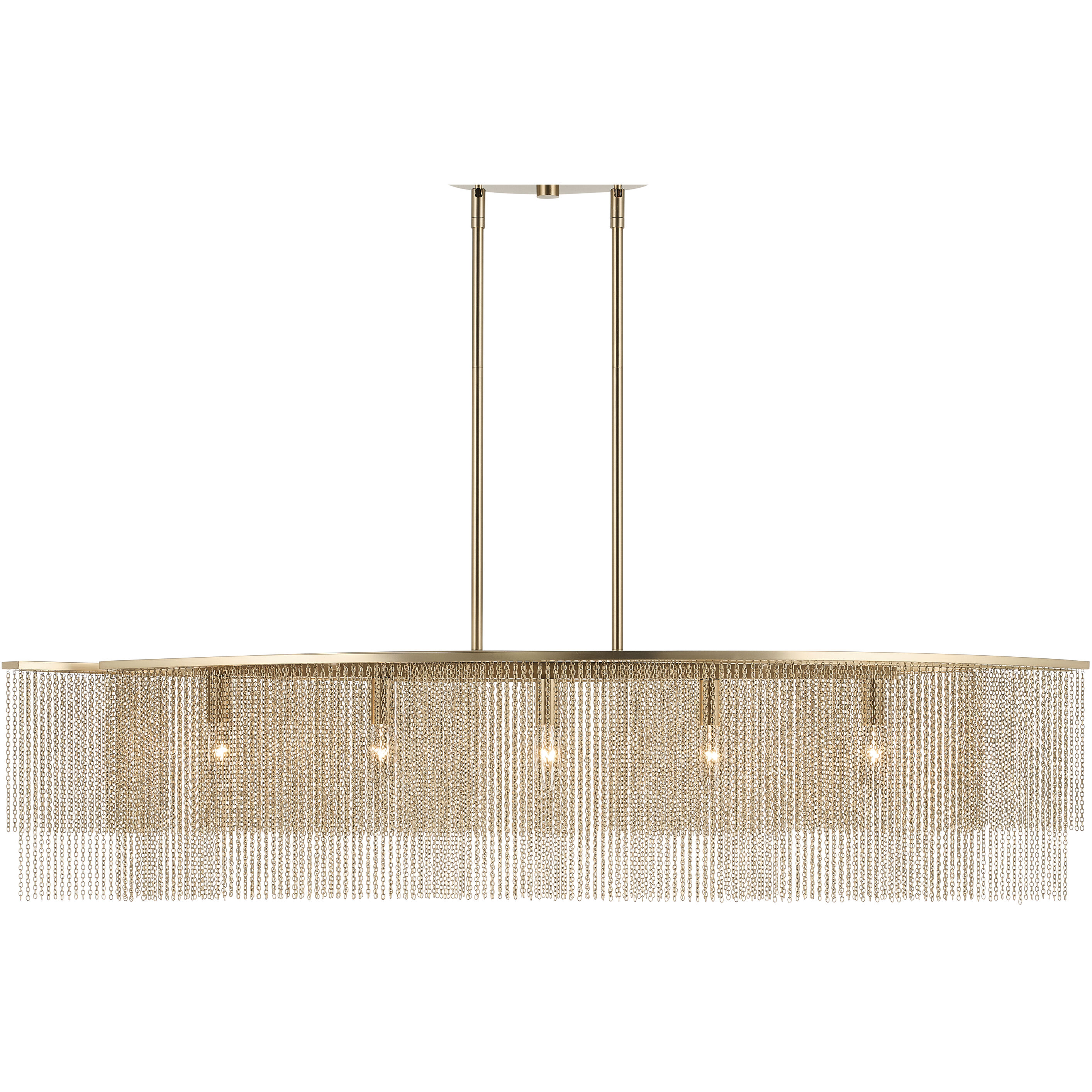 Khaite 5 Light 46.5 inch Champagne Bronze Linear Chandelier Ceiling Light