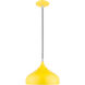 Amador 1 Light 12 inch Shiny Yellow with Polished Chrome Accents Pendant Ceiling Light