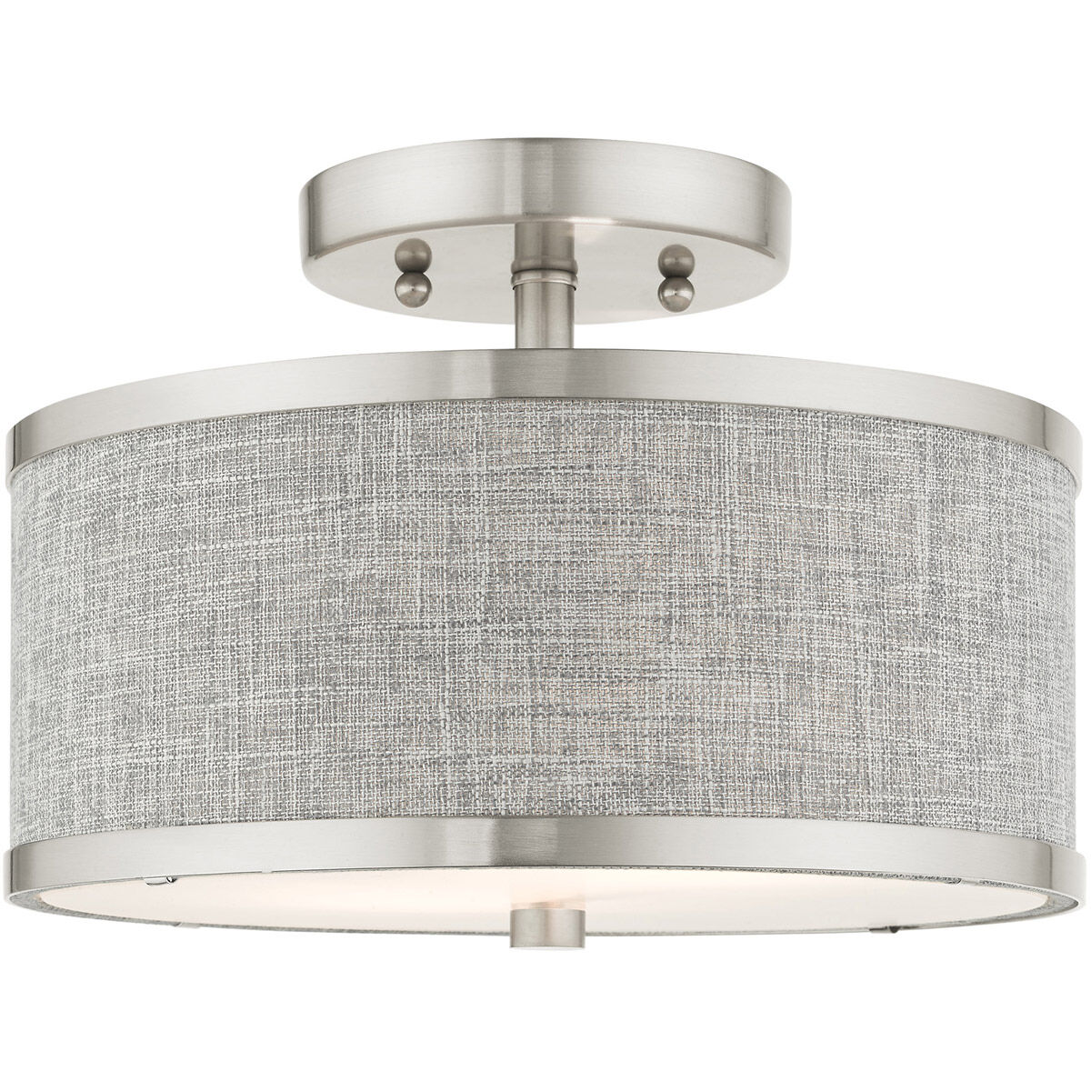 Park Ridge 2 Light 11 inch Brushed Nickel Semi Flush Ceiling Light