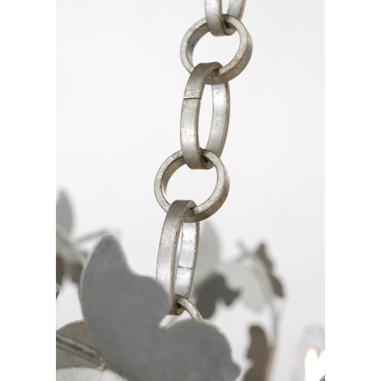 Julie Neill Farfalle LED 29.25 inch Burnished Silver Leaf Basket Chandelier Ceiling Light