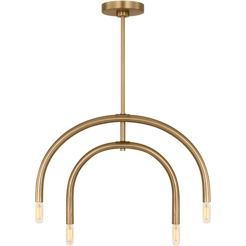 Drew & Jonathan Hadden 4 Light 27.5 inch Satin Brass Chandelier Ceiling Light