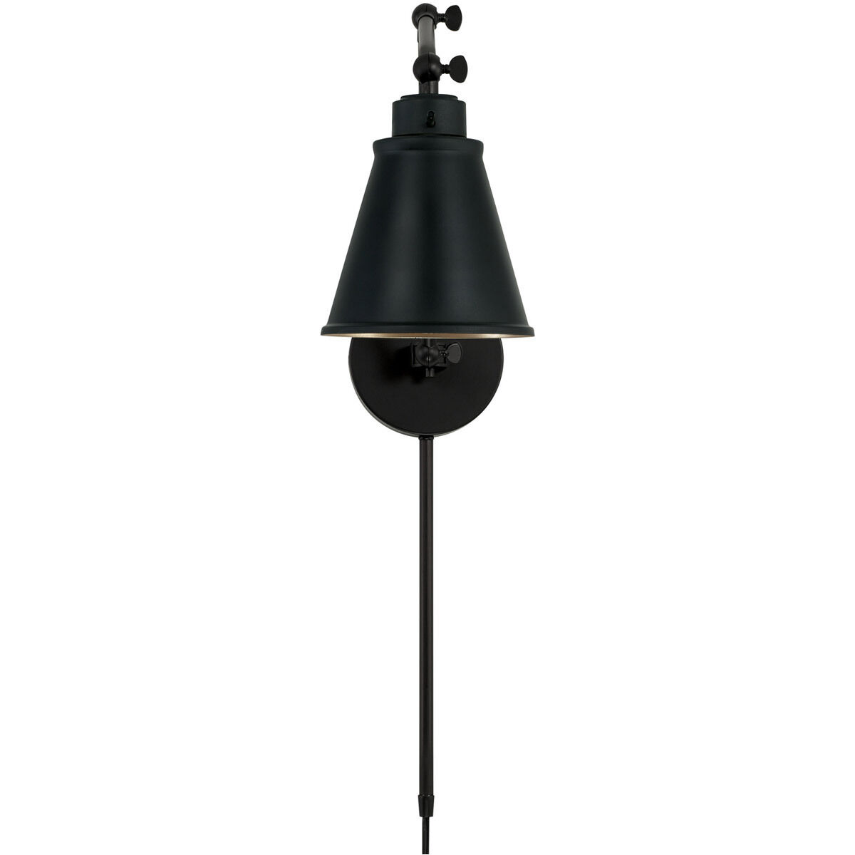 Elijah 17.5 inch 25 watt Matte Black Adjustable Swing Arm Sconce Wall Light