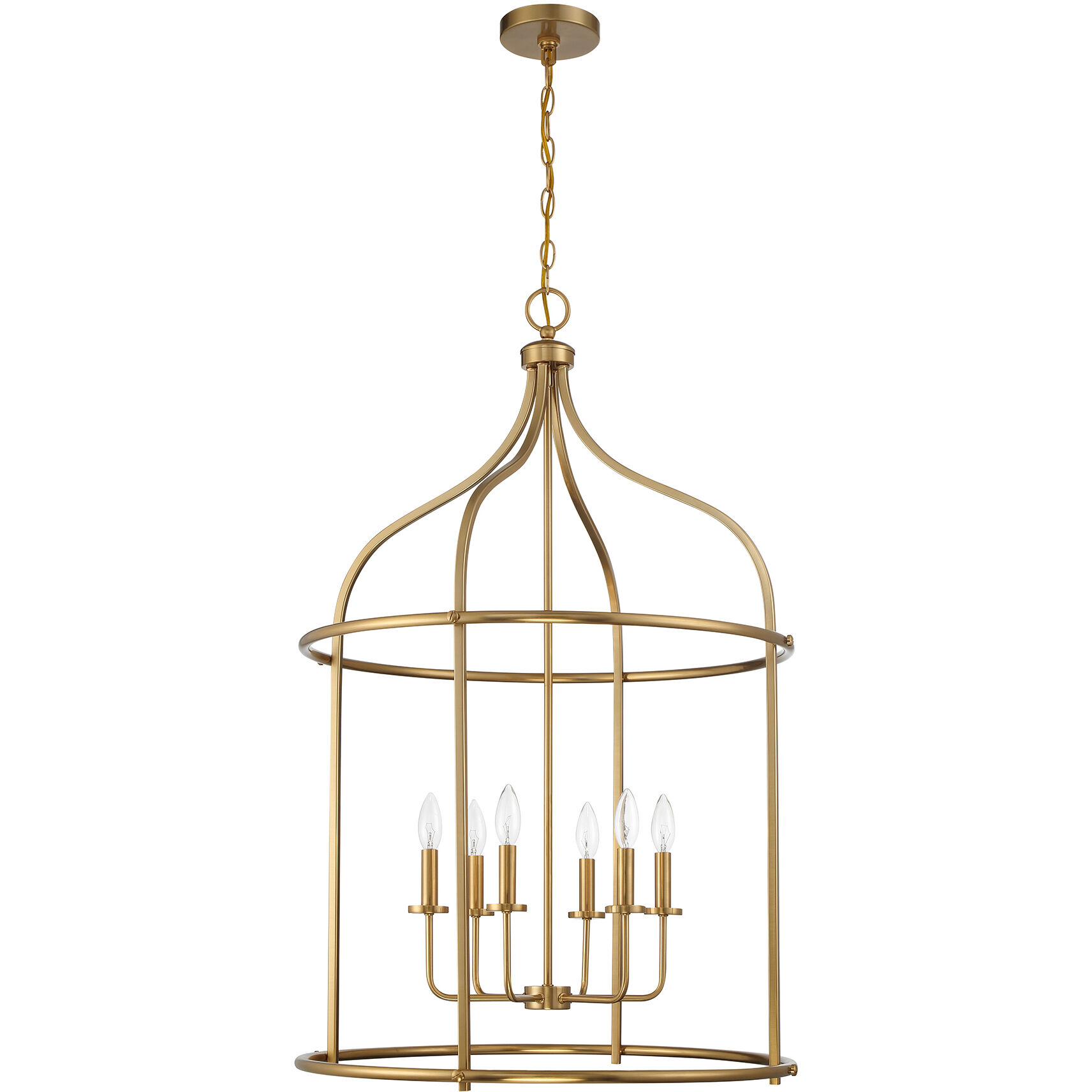 Brookstone 6 Light 26 inch Warm Brass Pendant Ceiling Light