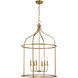 Brookstone 6 Light 26 inch Warm Brass Pendant Ceiling Light