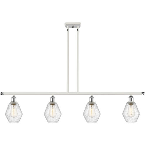 Ballston Cindyrella 4 Light 48 inch White and Polished Chrome Island Light Ceiling Light in Incandescent, Seedy Glass