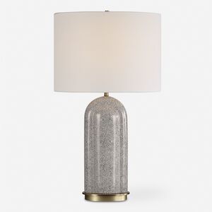Dapple 29.5 inch 150.00 watt White Dapple on Dark Chocolate and Brushed Antique Brass Table Lamp Portable Light