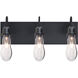 Wish 3 Light 20 inch Black Vanity Light Wall Light