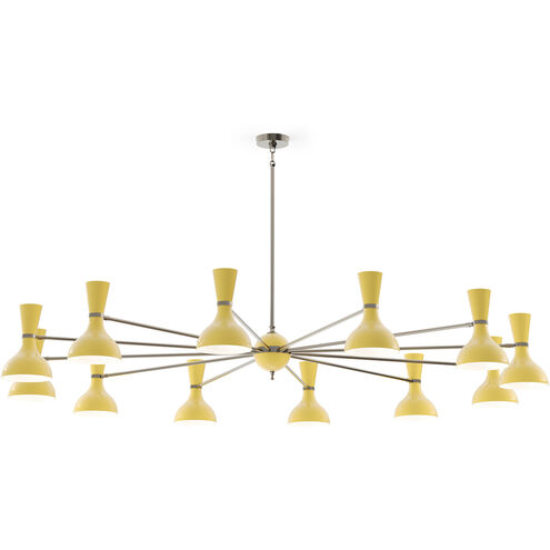 Clare 12 Light 76 inch Polished Nickel Chandelier Ceiling Light in Sunset Yellow