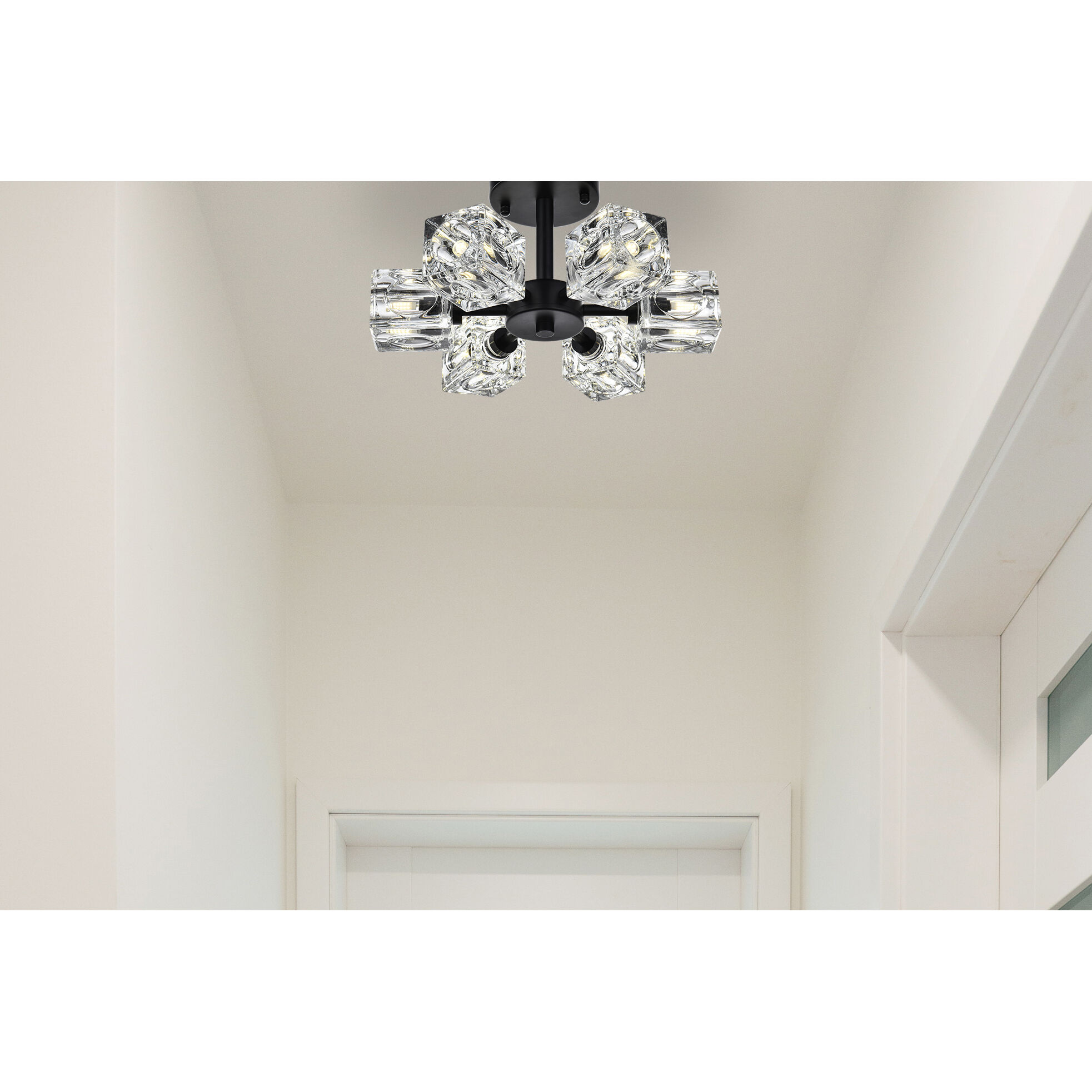 Lyra 6 Light 14 inch Black Flush Mount Ceiling Light