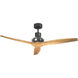 Star Propeller 52 inch Black with Natural I Blades Indoor/Outdoor Ceiling Fan, Real Wood Blades