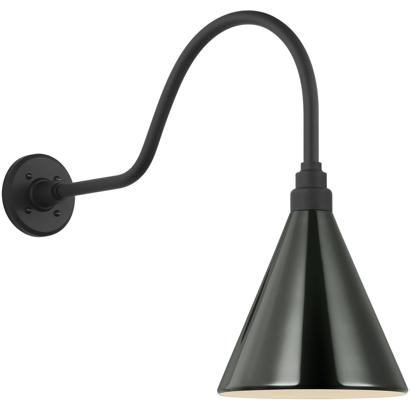 Thomas O'Brien Academy Barn Light LED 19.25 inch Matte Black Flynn Barn Light in 9" Green Conical Savannah Shade