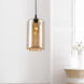 Glass 1 Light 7 inch Black Down Mini Pendant Ceiling Light in Cognac