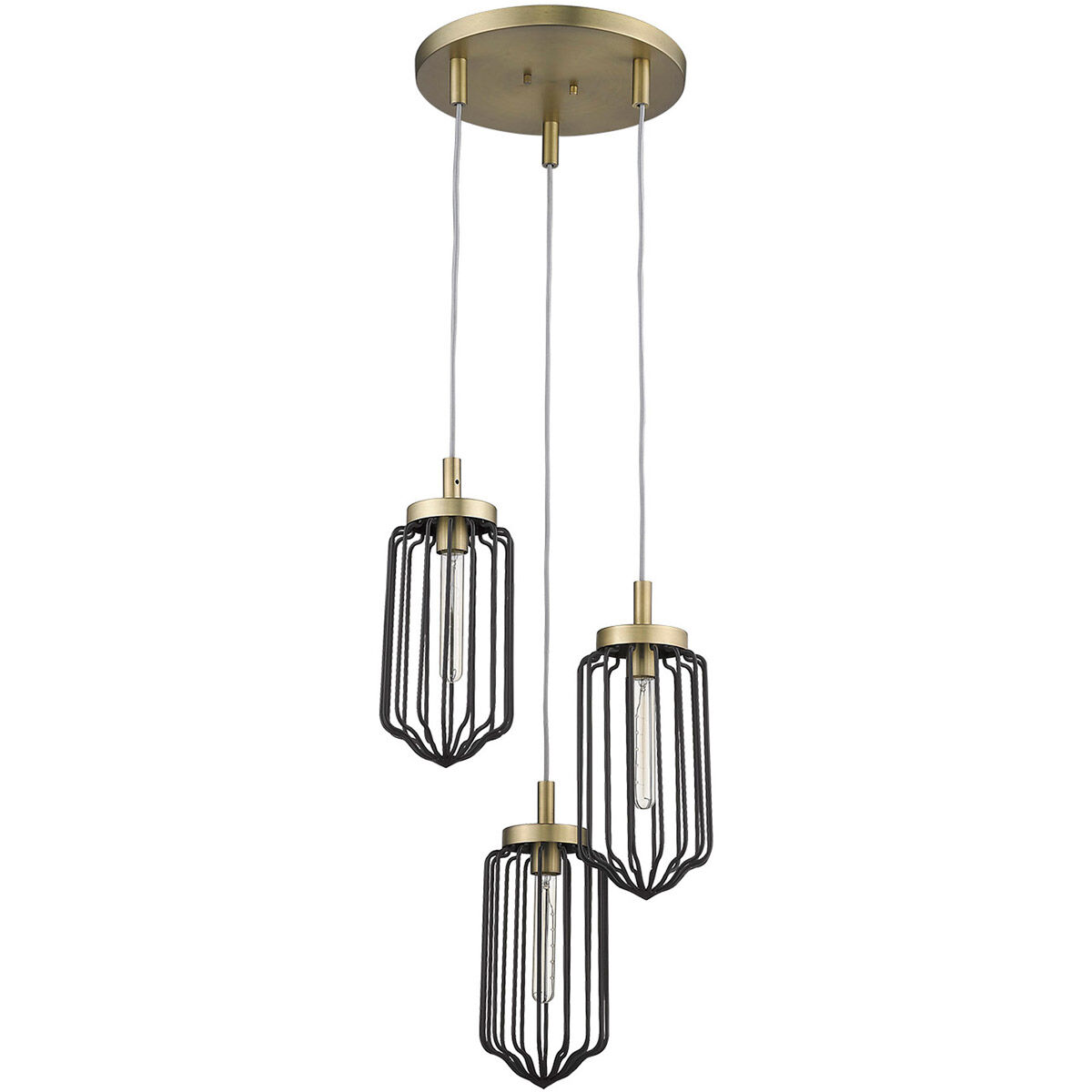 Reece 3 Light 17 inch Aged Brass Chandelier Ceiling Light