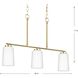 Adley 3 Light 26 inch Satin Brass Linear Chandelier Ceiling Light