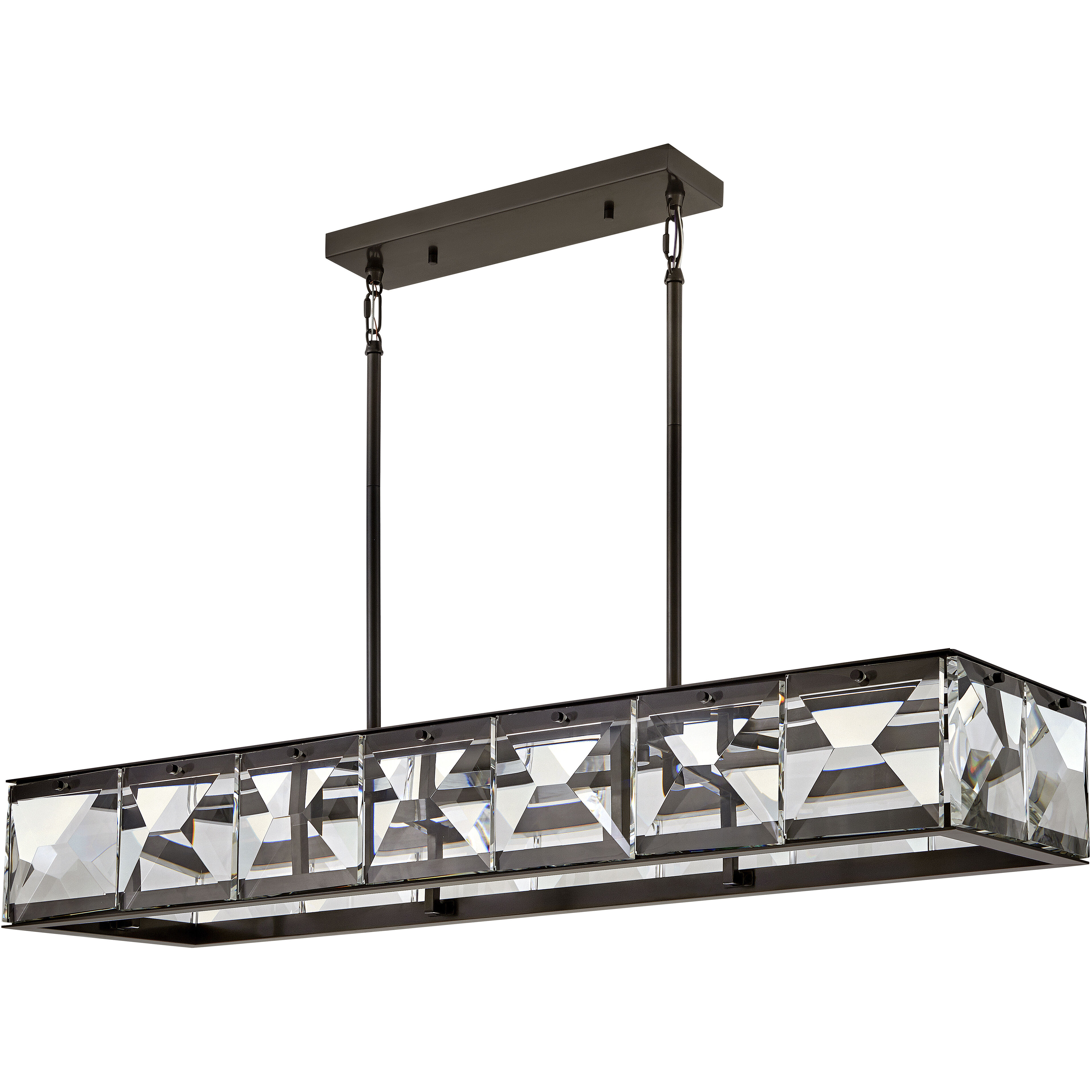 Jolie LED 45.25 inch Black Oxide Chandelier Ceiling Light, Linear & Oval