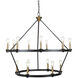 Notting Hill LED 36 inch Black and Brushed Brass Chandelier Ceiling Light