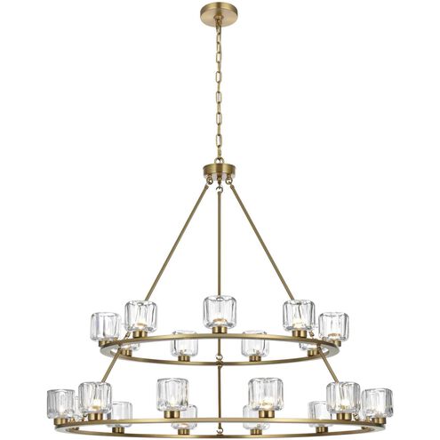 Cadence 21 Light 48 inch Satin Gold Chandelier Ceiling Light