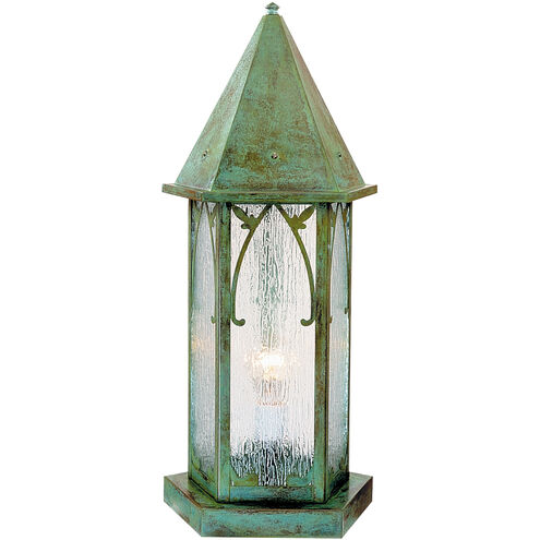 Saint George 1 Light 23.75 inch Antique Copper Column Mount in Gold White Iridescent