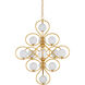 Storrs 14 Light 34 inch Contemporary Gold Leaf/Contemporary Gold/White Chandelier Ceiling Light