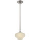 Eco-Gem LED 7.75 inch Satin Platinum Mini Pendant Ceiling Light in French Swirl