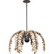 Grecian 6 Light 30 inch Champagne Mist with Coconut Shell Chandelier Ceiling Light
