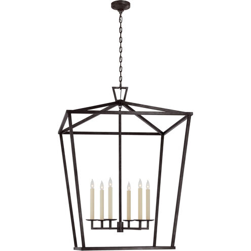 Chapman & Myers Darlana 6 Light 36 inch Aged Iron Lantern Pendant Ceiling Light, XXL