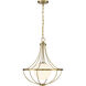 Contemporary 1 Light 18 inch Natural Brass Pendant Ceiling Light