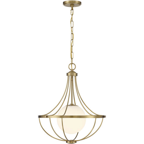 Contemporary 1 Light 18 inch Natural Brass Pendant Ceiling Light
