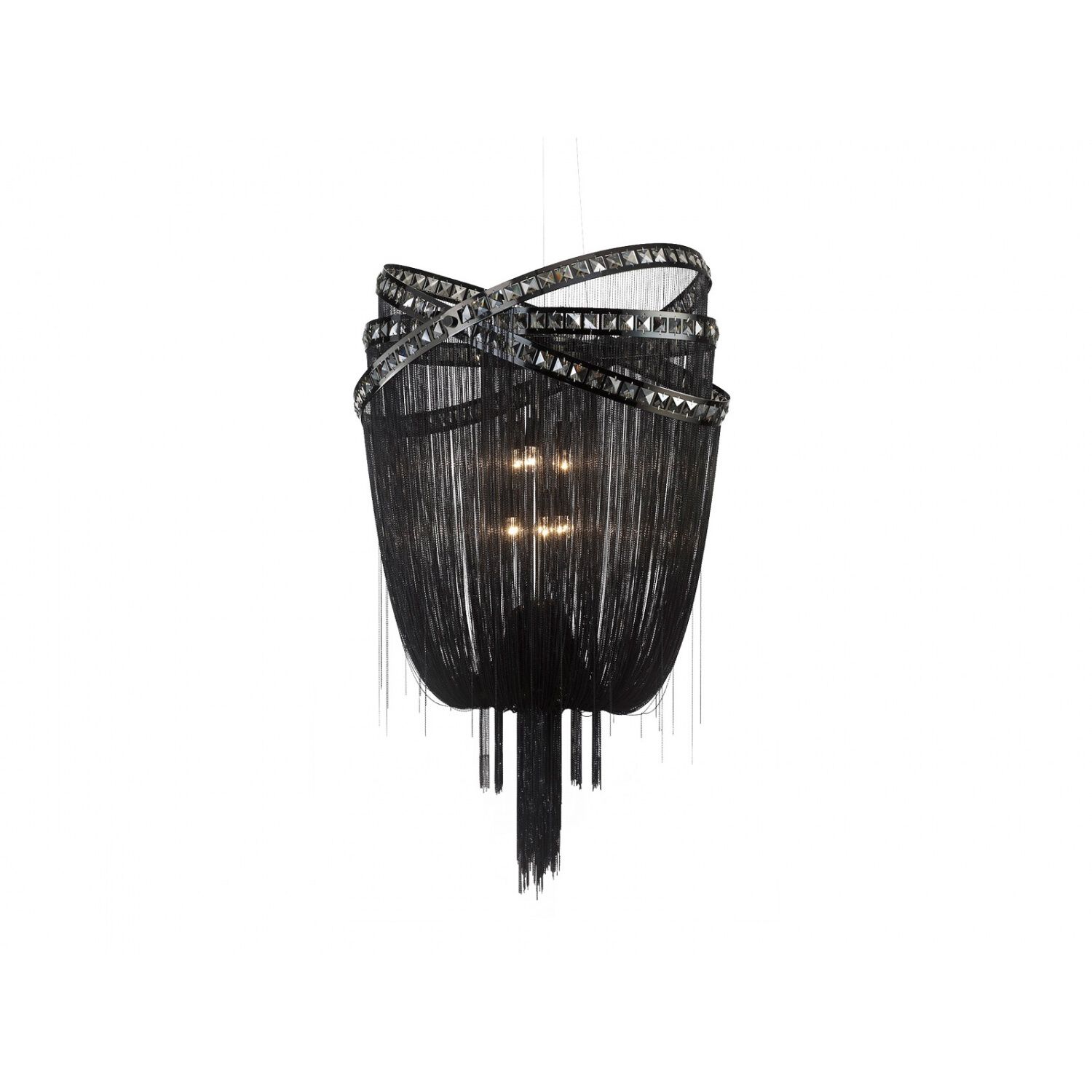 Wilshire Blvd. 6 Light 27 inch Black Chrome Chandelier Ceiling Light