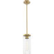 Downtown Urban Blakeley 1 Light 5 inch Brushed Brass Pendant Ceiling Light in Clear