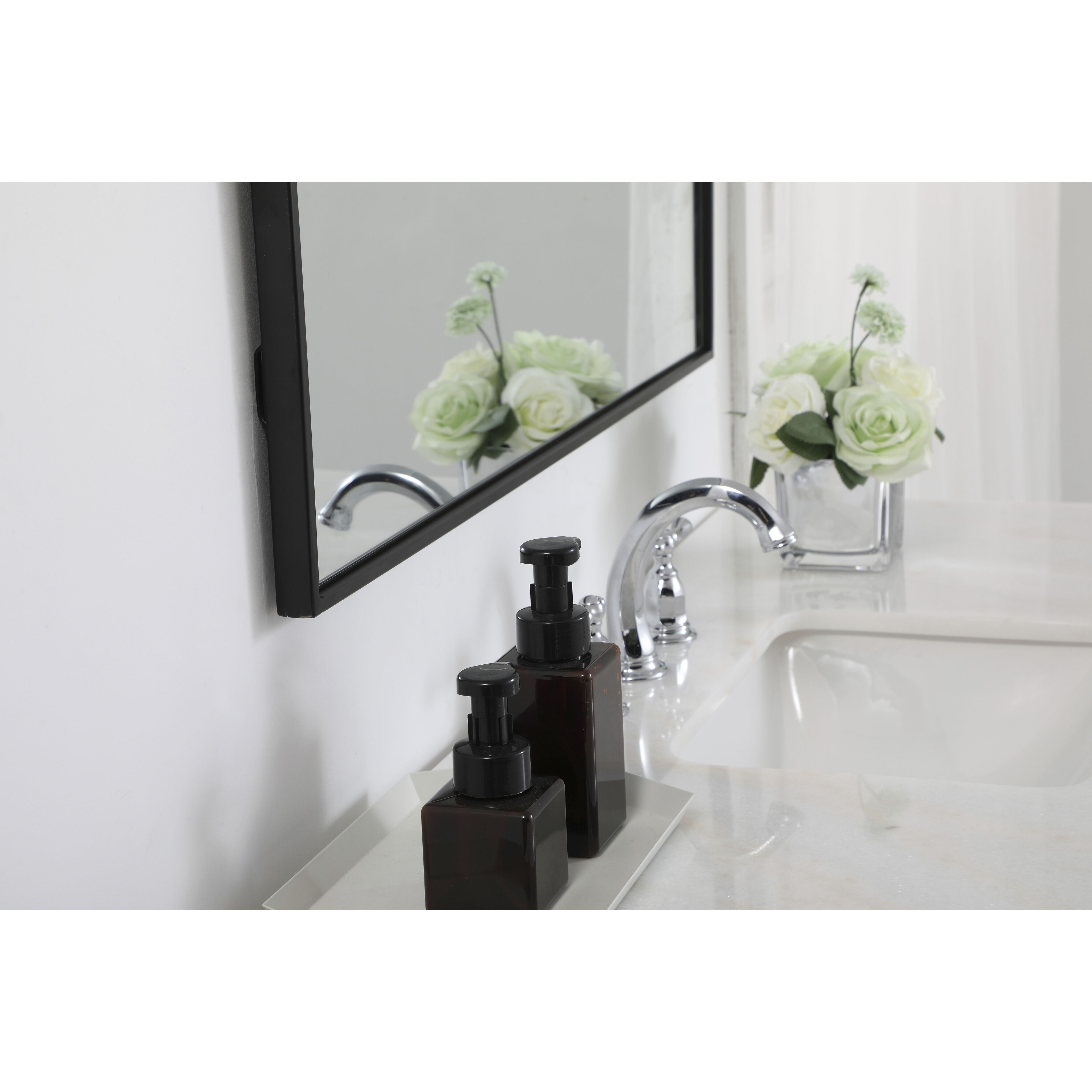 Monet 48 X 36 inch Black Wall Mirror