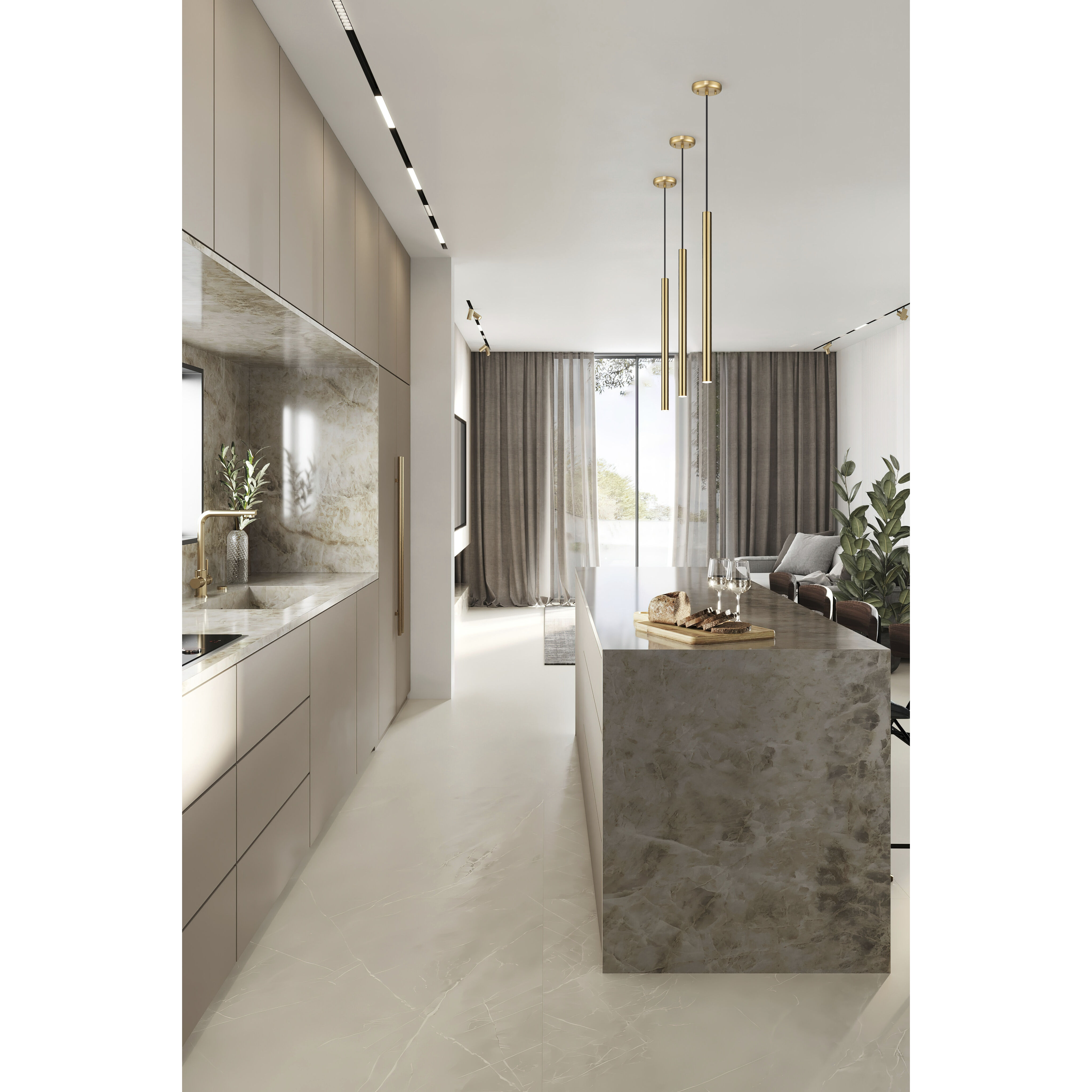 Forest LED 4.75 inch Modern Gold Pendant Ceiling Light